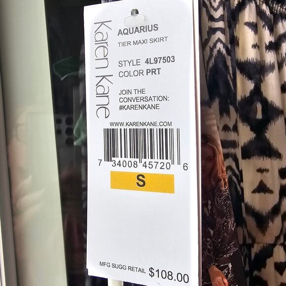 Karen Kane Aquarius Tiered Maxi Skirt Size S NWT - Picture 5 of 6